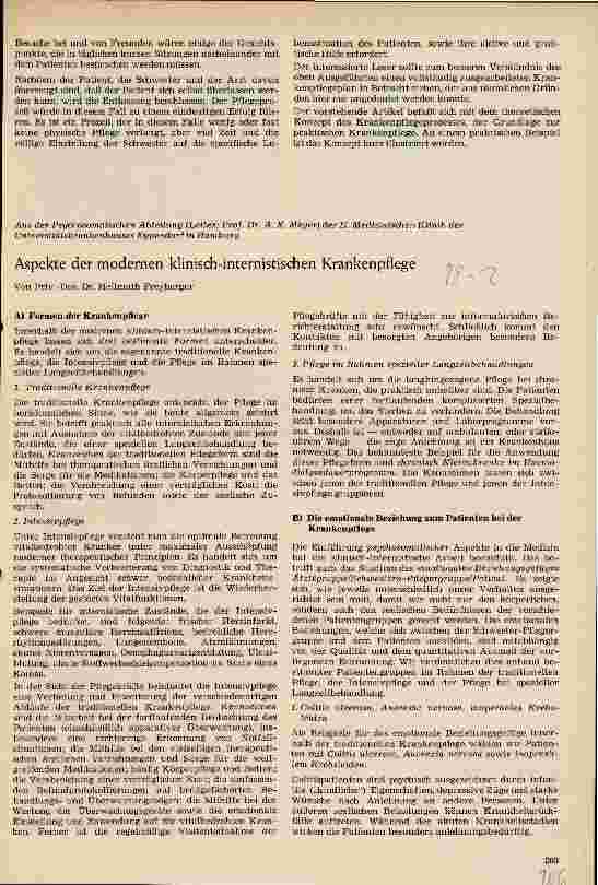 Vorschauseite 1: Aspekte der modernen klinischinternistischen Krankenpflege