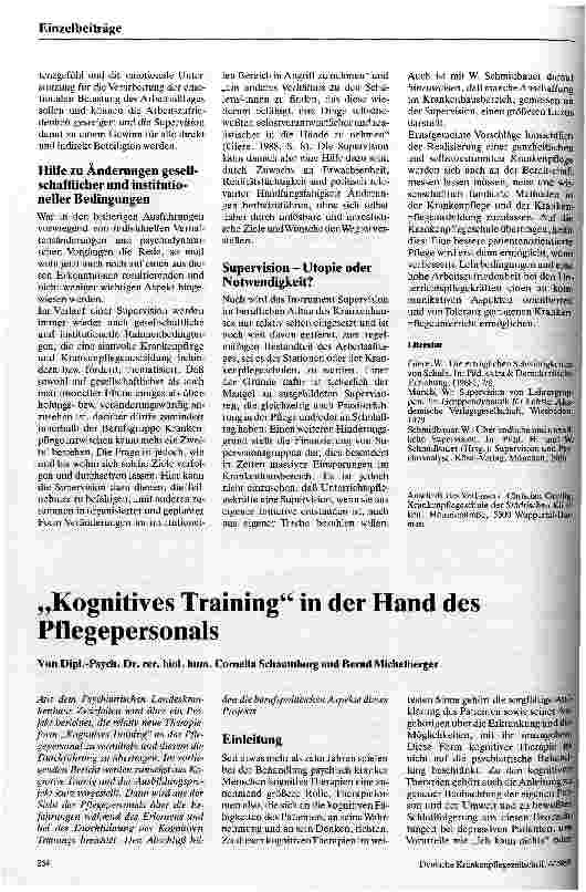 Vorschauseite 3: Supervision an Krankenpflegeschulen