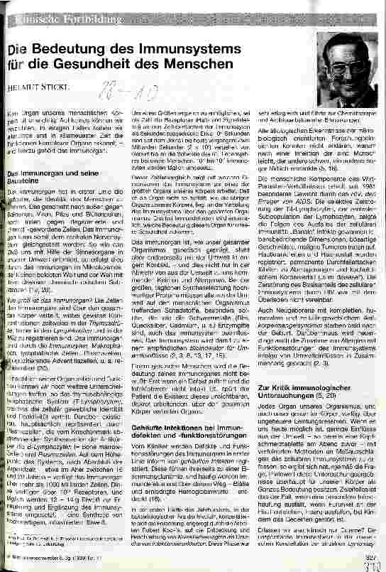 Vorschauseite 1: Die Bedeutung des Immunsystems für die Gesundheit des Menschen