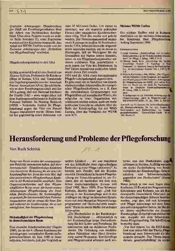 Vorschauseite 1: Herausforderung und Probleme der Pflegeforschung