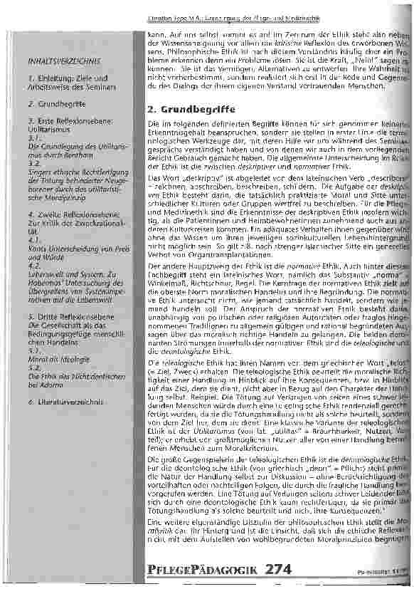 Vorschauseite 2: Grundlegende Aspekte einer Pflegeund Medizinethik