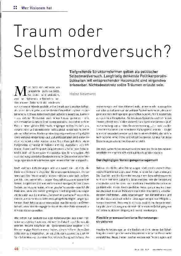 Vorschauseite 1: Traum oder Selbstmordversuch?