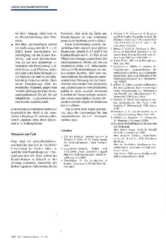 Vorschauseite 3: Dürfen Krankenkassen Informationen über die Qualität von Ärzten veröffentlichen?