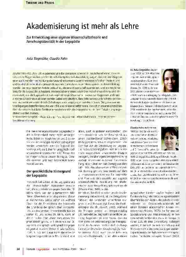 Vorschauseite 1: Akademisierung ist mehr als Lehre