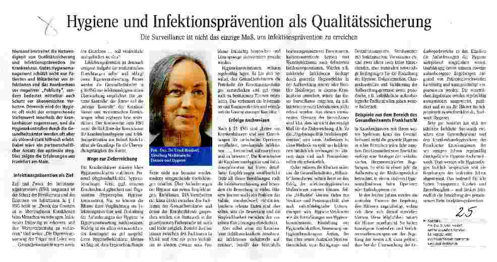 Vorschauseite 1: Hygiene und Infektionsprävention als Qualitätssicherung