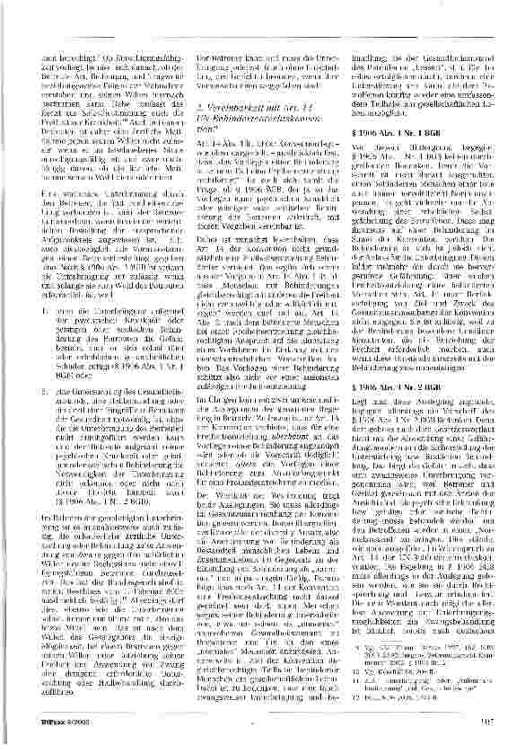 Vorschauseite 3: Vereinbarkeit der Zwangsunter-bringung nach § 1906 BGB mit der UN-Behindertenrechtskonvention?