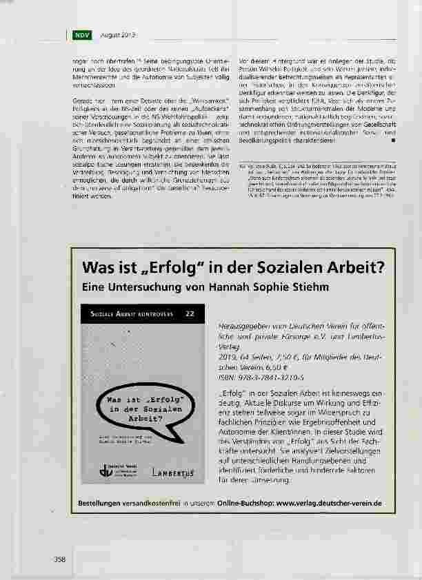 Vorschauseite 6: Wilhelm Polligkeit und der Deutsche Verein für öffentliche und private Fürsorge eine kritische Perspektive auf einen „Architekten der modernen Wohlfahrtspflege