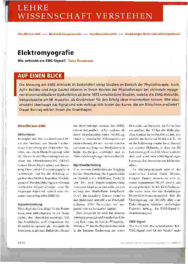 Vorschauseite 1: Elektromyografie