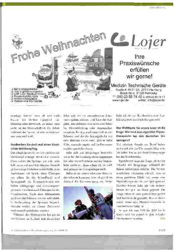 Vorschauseite 2: Physiotherapeutin bei den deutschen Skispringern