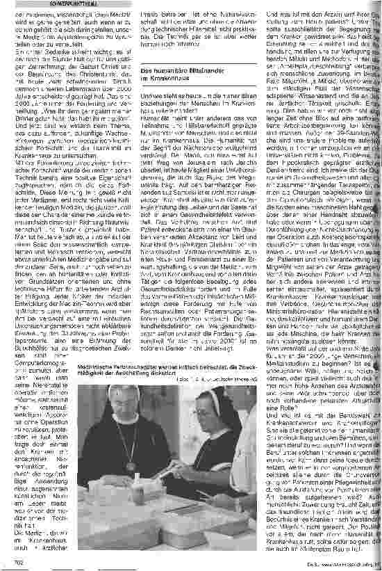 Vorschauseite 2: Auf dem Weg zum Krankenhaus 2000 Gefährdet der technische Fortschritt die Humanität im Krankenhaus?