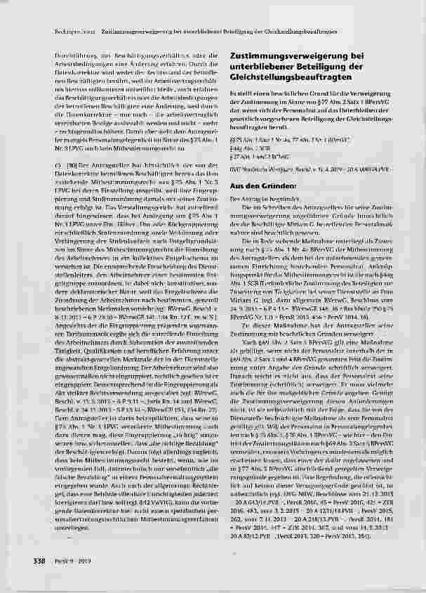 Vorschauseite 3: Datenkorrektur ist keine personalvertretungsrechtliche Maßnahme