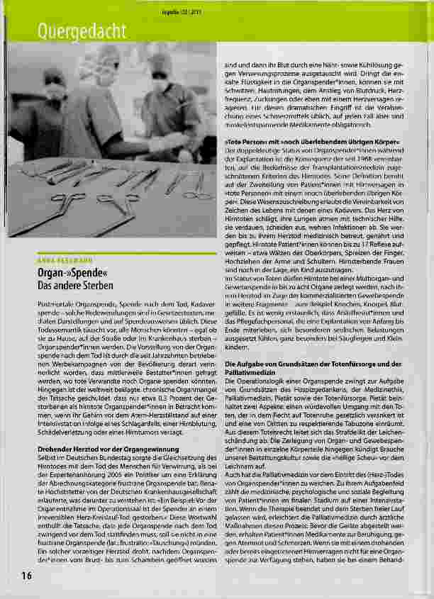 Vorschauseite 1: Das andere Sterben