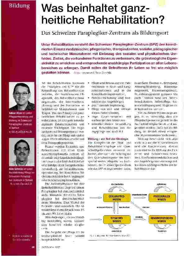 Vorschauseite 1: Was beinhaltet ganzheitliche Rehabilitation?Das Schweizer Paraplegiker-Zentrum als Bildungsort