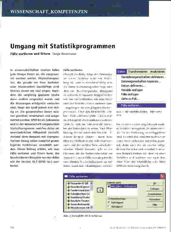 Vorschauseite 1: Umgang mit Statistikprogrammen