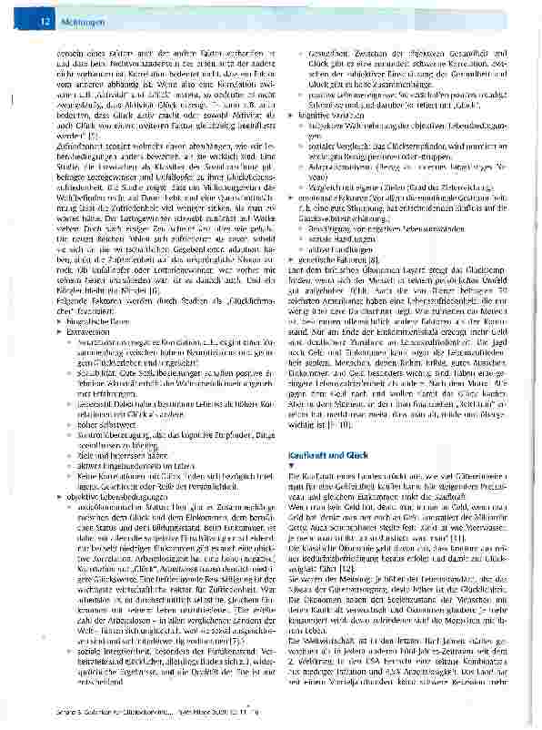 Vorschauseite 2: Gedanken zur GlücksökonomieWas denken Ökonomen über Glück (Zufriedenheit)?