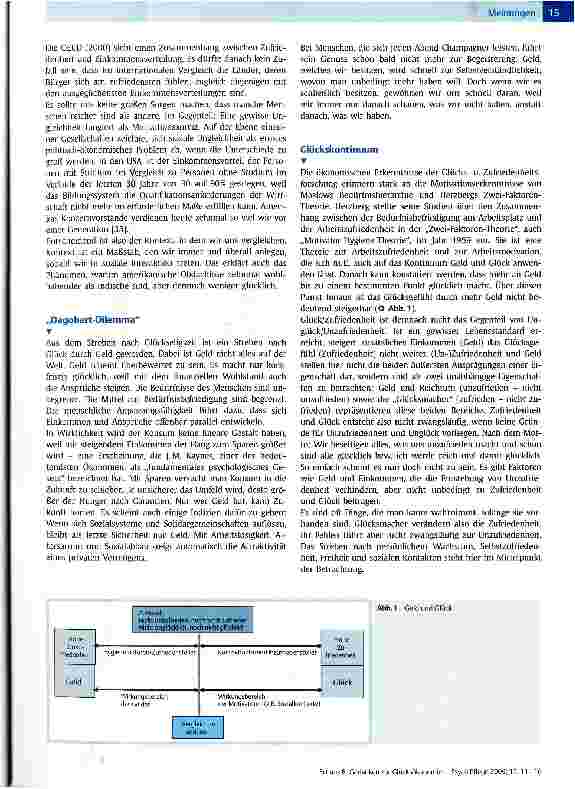 Vorschauseite 5: Gedanken zur GlücksökonomieWas denken Ökonomen über Glück (Zufriedenheit)?