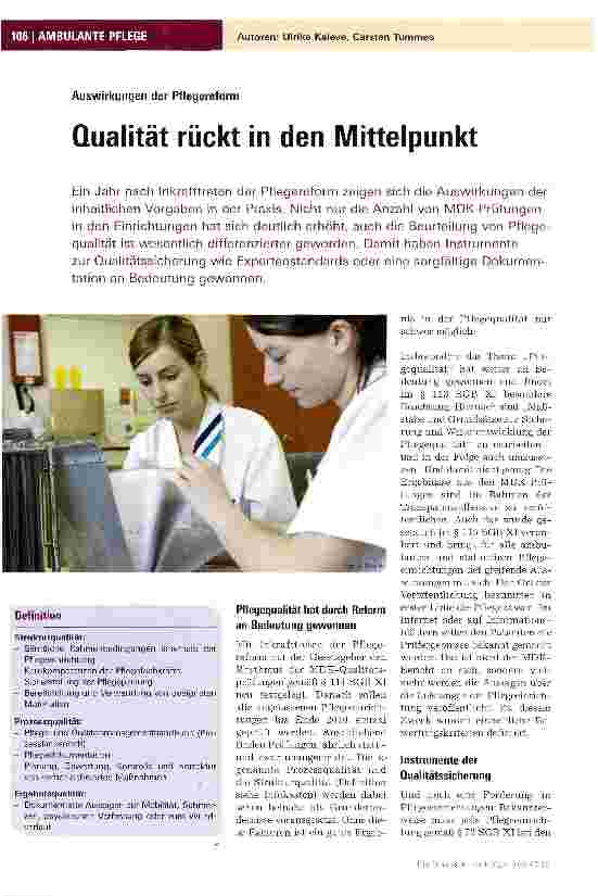 Vorschauseite 1: Qualität rückt in den Mittelpunkt