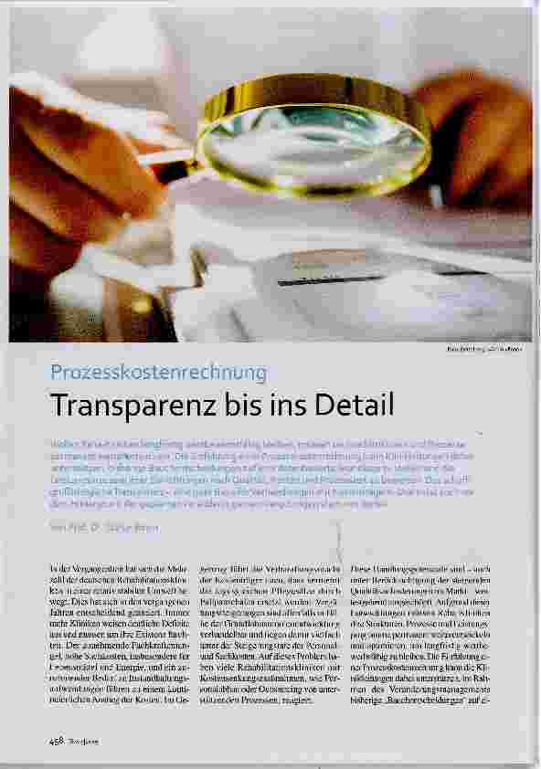 Vorschauseite 1: Prozesskostenrechnung Transparenz bis ins Detail