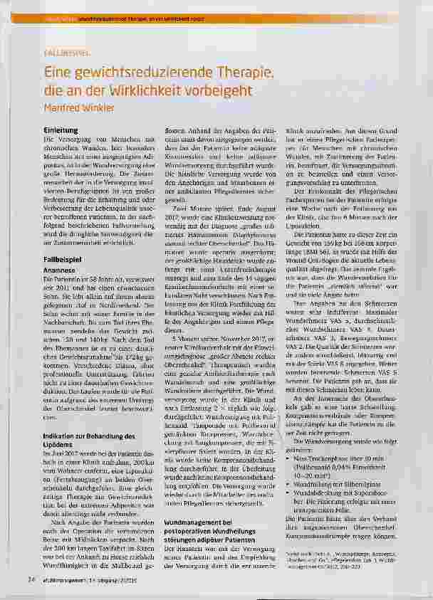 Vorschauseite 1: Eine gewichtsreduzierende Therapie, die an der Wirklichkeit vorbeigeht