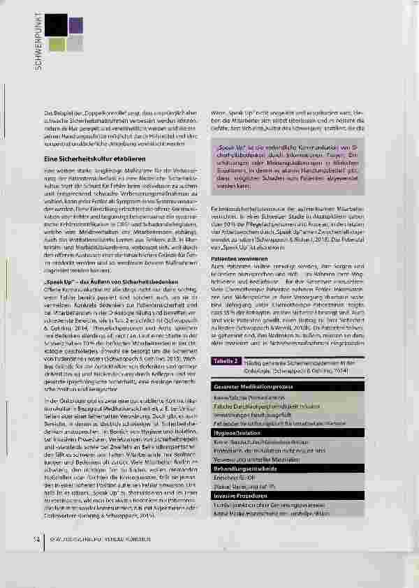 Vorschauseite 4: Maßnahmen als Fundament für mehr Patientensicherheit in der Onkologie