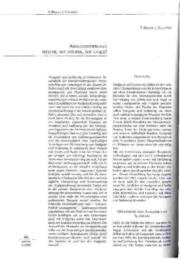 Vorschauseite 1: ANALGOSEDIERUNG: WELCHE, WIE STEUERN, WIE LANGE?