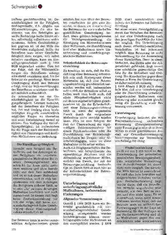 Vorschauseite 3: Rechtliche Grundlagen zu Betreuung und Fixierung