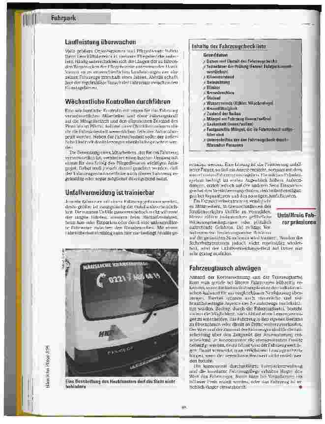 Vorschauseite 4: Arbeitsplatz auf Rädern Teil 2: Verwaltung des Fuhrparks
