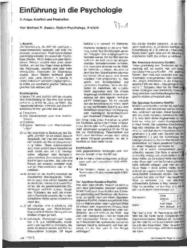 Vorschauseite 1: Einführung in die Psychologie 3. Folge: Konflikt und Frustration