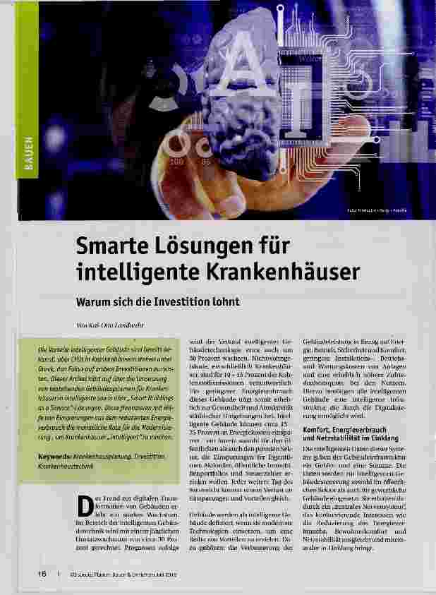 Vorschauseite 1: Smarte Lösungen für intelligente Krankenhäuser