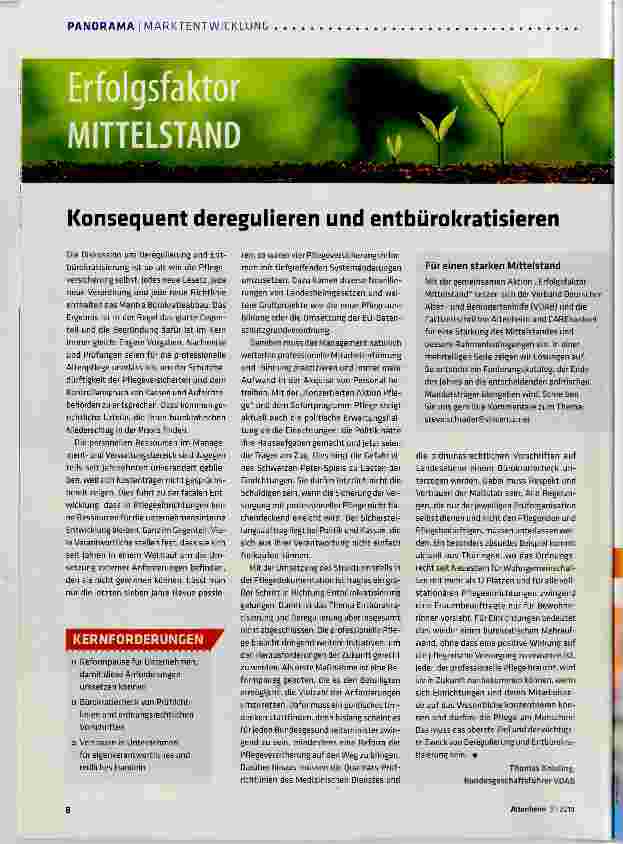 Vorschauseite 1: Konsequent deregulieren und entbürokratisieren