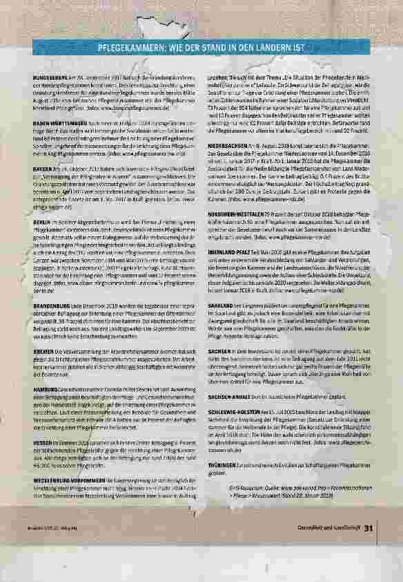 Vorschauseite 4: Pflegekammer als starke Klammer?