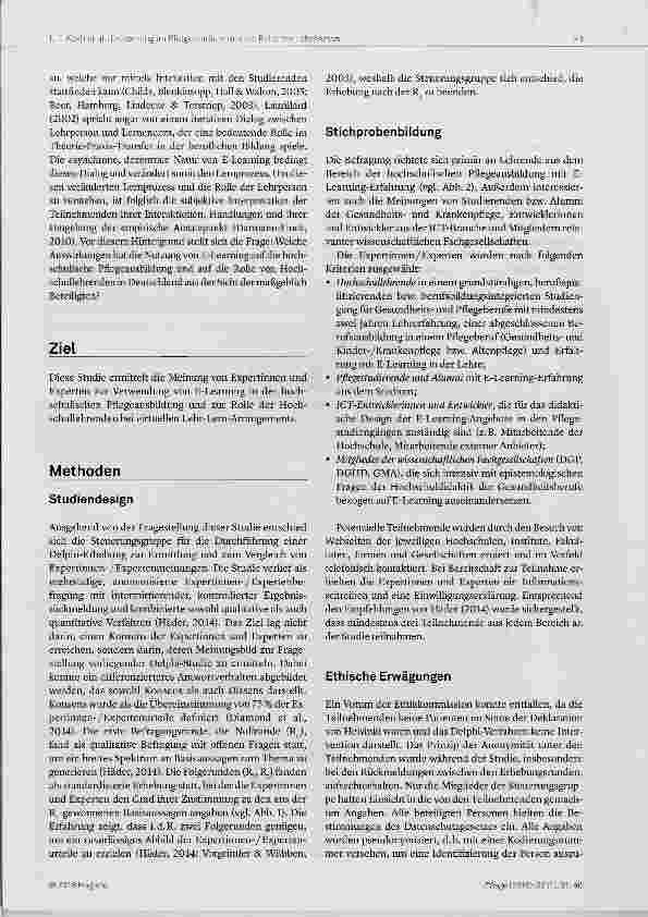 Vorschauseite 3: E-Learning in der hochschulischen Pflegeausbildung in Deutschland und die Rolle von Hochschullehrenden - eine Delphi-Erhebung