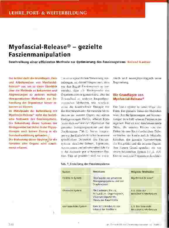 Vorschauseite 1: Myofascial-Release - gezielte Faszienmanipulation