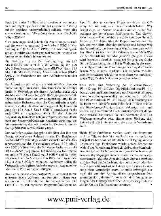 Vorschauseite 3: Rechtmäßigkeit des Anforderungskatalogs der Kassenärztlichen Bundesvereinigung an Datenbanken und Software für Vertragsarztpraxen - Manipulationsfreie Nutzung des Verordnungsmodul…