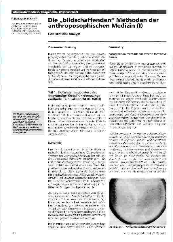 Vorschauseite 1: Die „bildschaffenden Methoden der anthroposophischen Medizin (I)