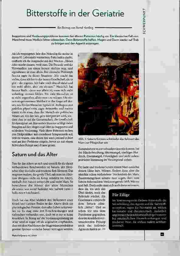 Vorschauseite 1: Bitterstoffe in der Geriatrie