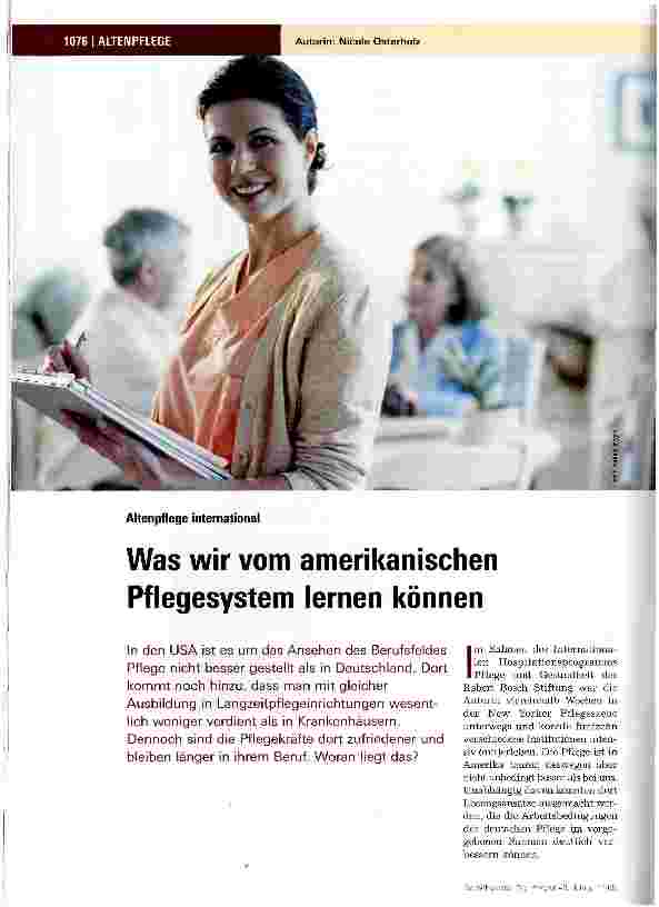 Vorschauseite 1: Was wir vom amerikanischen Pflegesystem lernen können