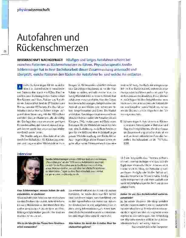 Vorschauseite 1: Autofahren und Rückenschmerzen
