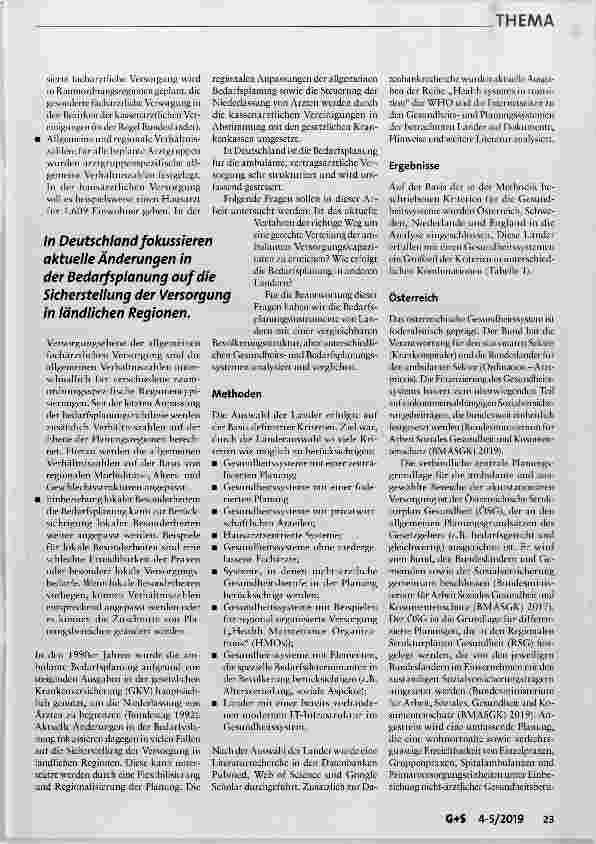 Vorschauseite 2: Instrumente der ambulanten Bedarfsplanung ein Vergleich ausgewählter europäischer Länder