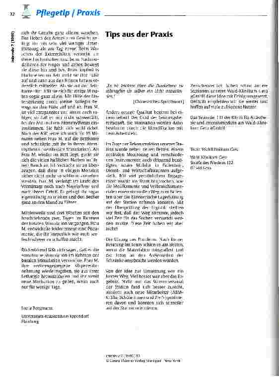 Vorschauseite 2: Praktische Durchführung der schematischen Stimulation im Rahmen der basalen Stimulation