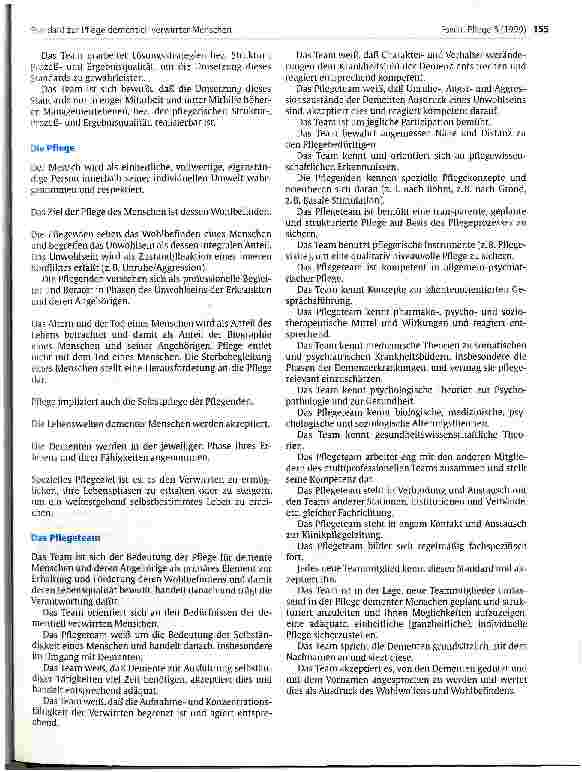 Vorschauseite 2: Standard zur Pflege dementiell verwirrter Menschen