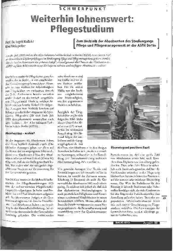 Vorschauseite 1: Weiterhin lohnenswert: Pflegestudium