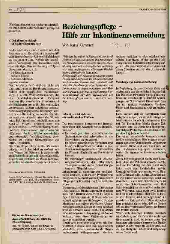 Vorschauseite 1: Beziehungspflege - Hilfe zur Inkontinenzvermeidung