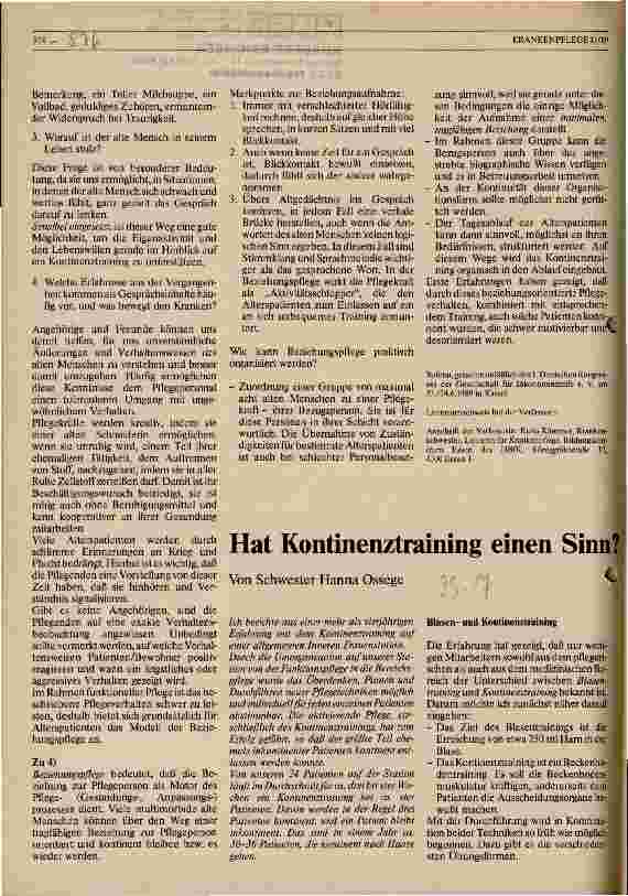 Vorschauseite 3: Beziehungspflege - Hilfe zur Inkontinenzvermeidung