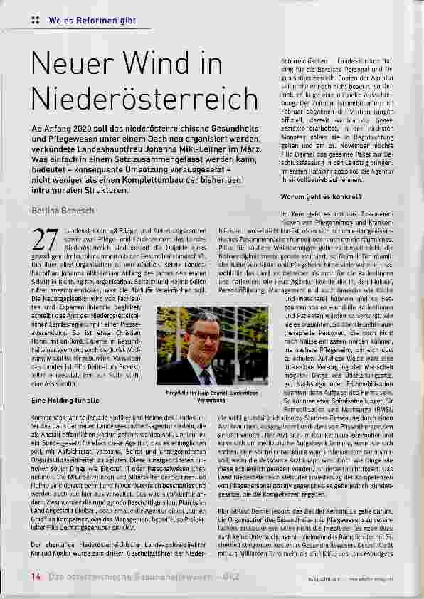 Vorschauseite 1: Neuer Wind in Niederösterreich