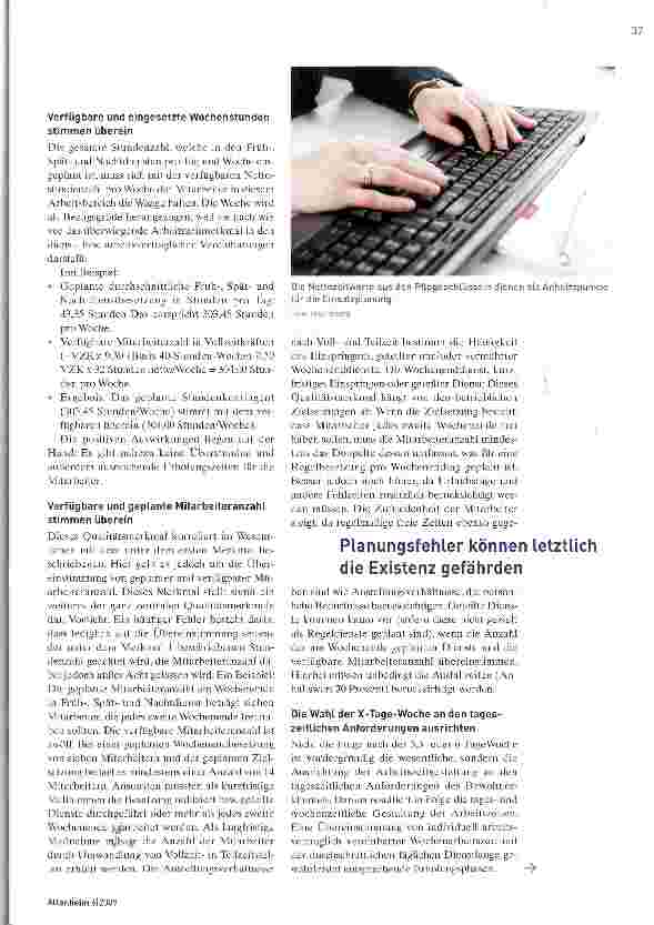 Vorschauseite 2: Die wichtigsten QualitätsmerkmaleDienstpläne müssen bewohnerbezogen erstellt werden. Nur so gewährleisten sie eine dauerhafte wirtschaftliche Stabilität für die Einrichtung sowie…