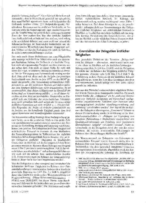 Vorschauseite 2: Delegation und Substitution ärztlicher Tätigkeiten an/durch nichtärztliches Personal -aus der Not eine (zukünftige) Tugend machen?