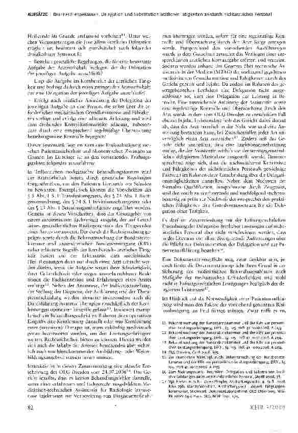 Vorschauseite 3: Delegation und Substitution ärztlicher Tätigkeiten an/durch nichtärztliches Personal -aus der Not eine (zukünftige) Tugend machen?