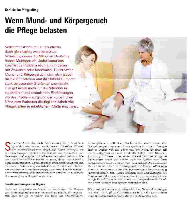 Vorschauseite 1: Wenn Mundund Körpergeruch die Pflege belasten
