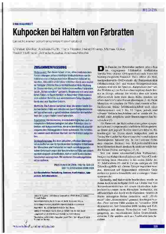 Vorschauseite 1: Kuhpocken bei Haltern von Farbratten
